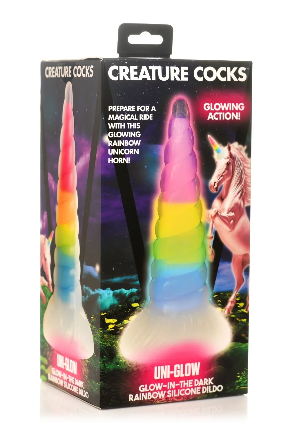 XR Brands - Lichtgevende Regenboog Siliconen Dildo