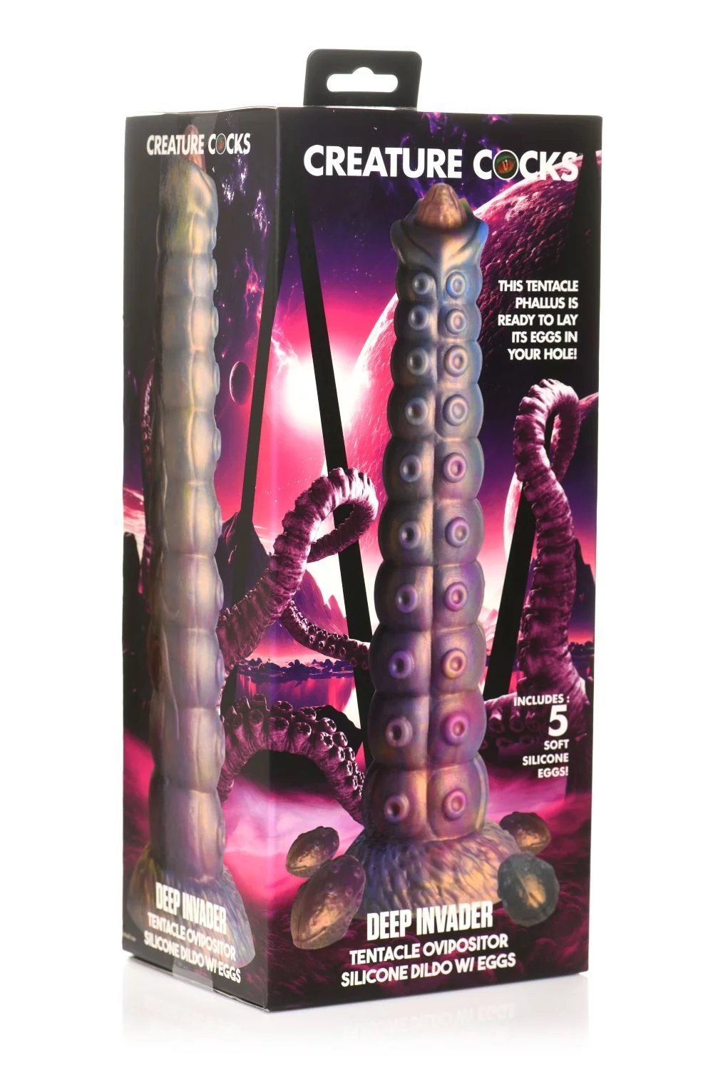XR Brands - Deep Invader Tentacle Ovipositor Siliconen Dildo met Eitjes