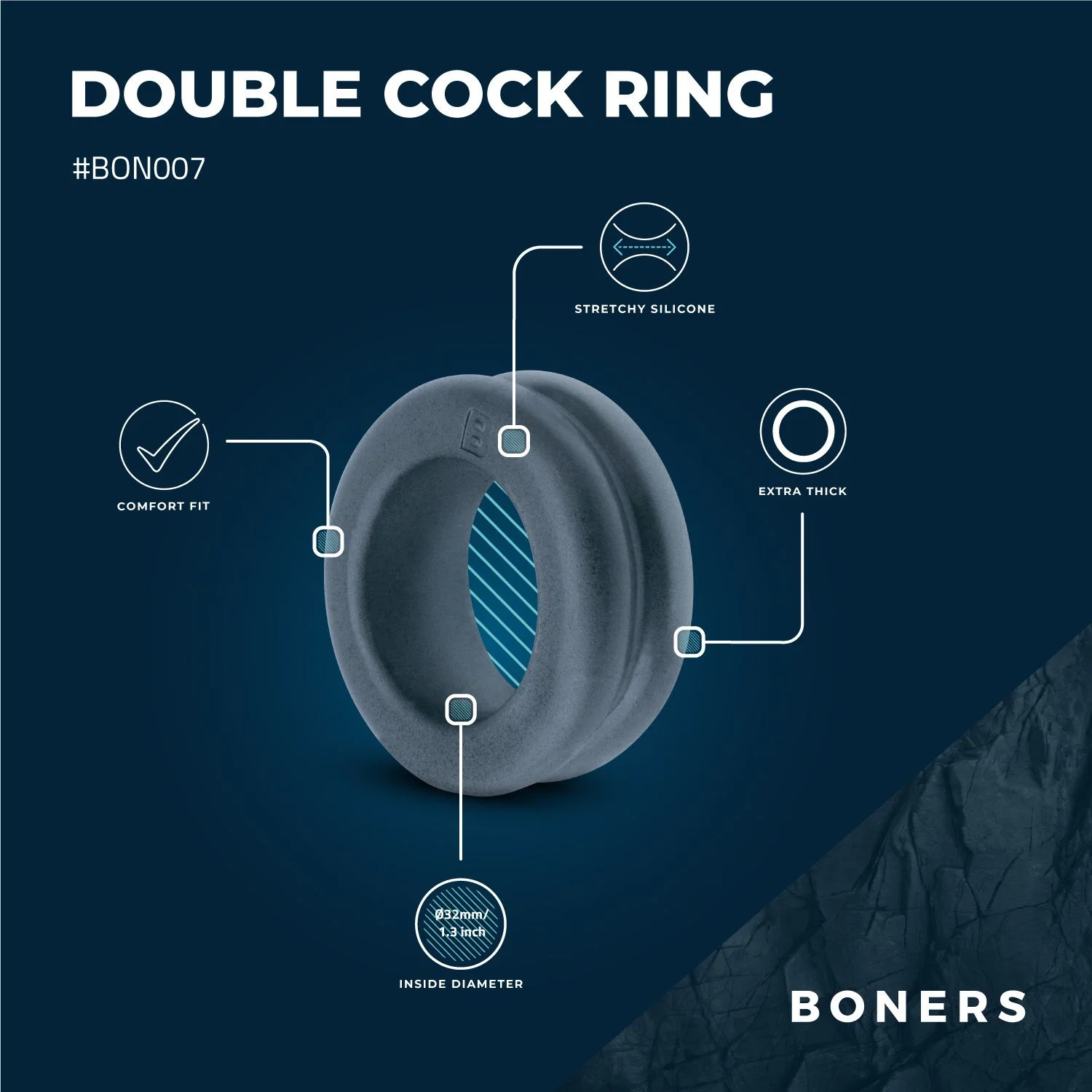 Boners Cockring Met Dubbel Design