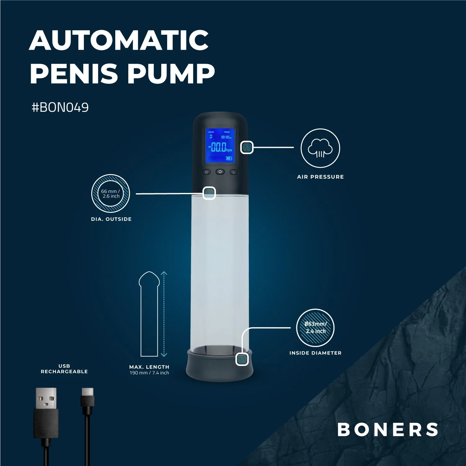 Boners - Penispomp met LCD-Scherm