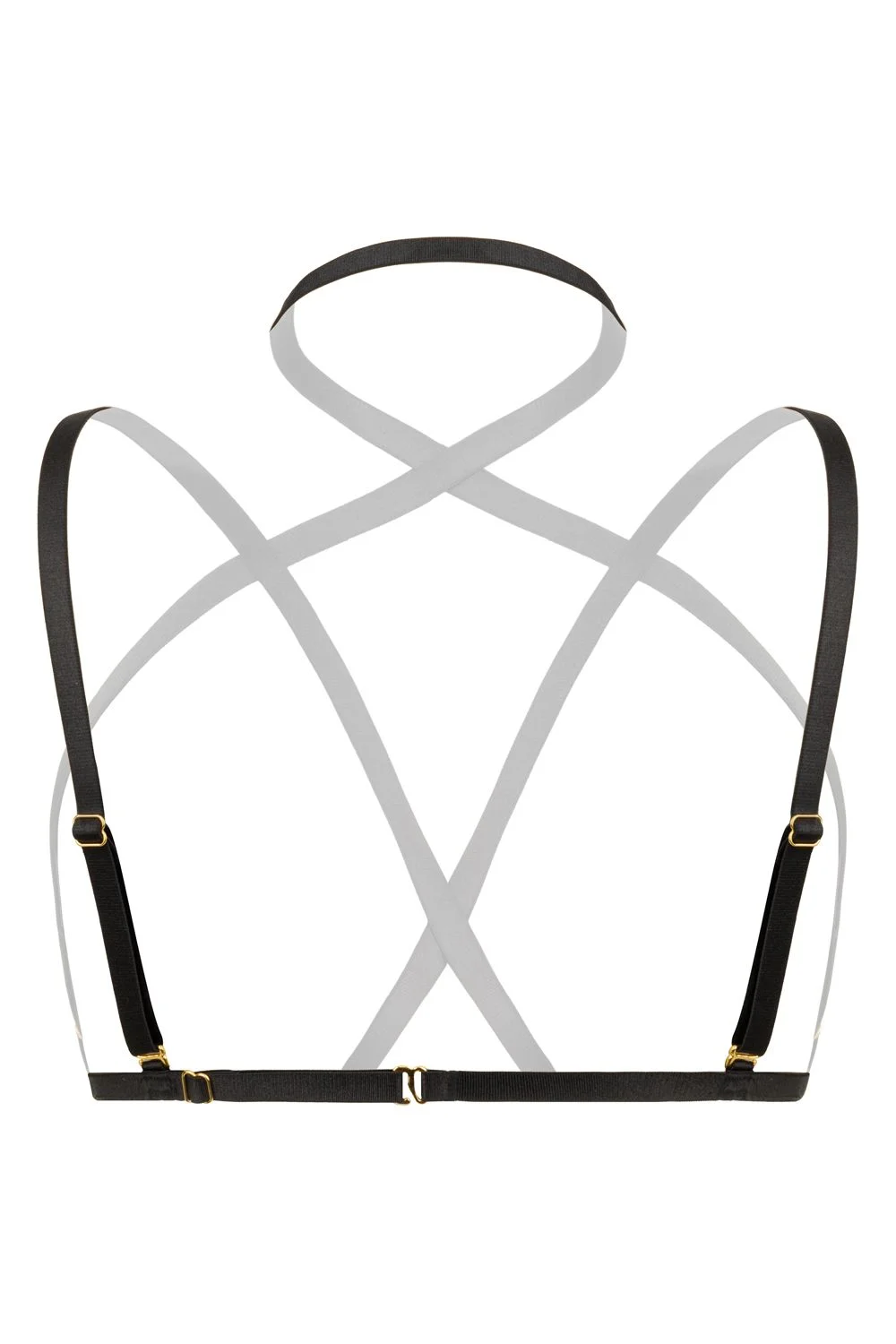 Christine - Strappy Harness Bralette Fia - zwart