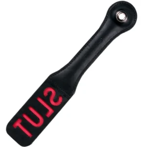 Sportsheets – Leather Impression Paddle – Slut Zwart