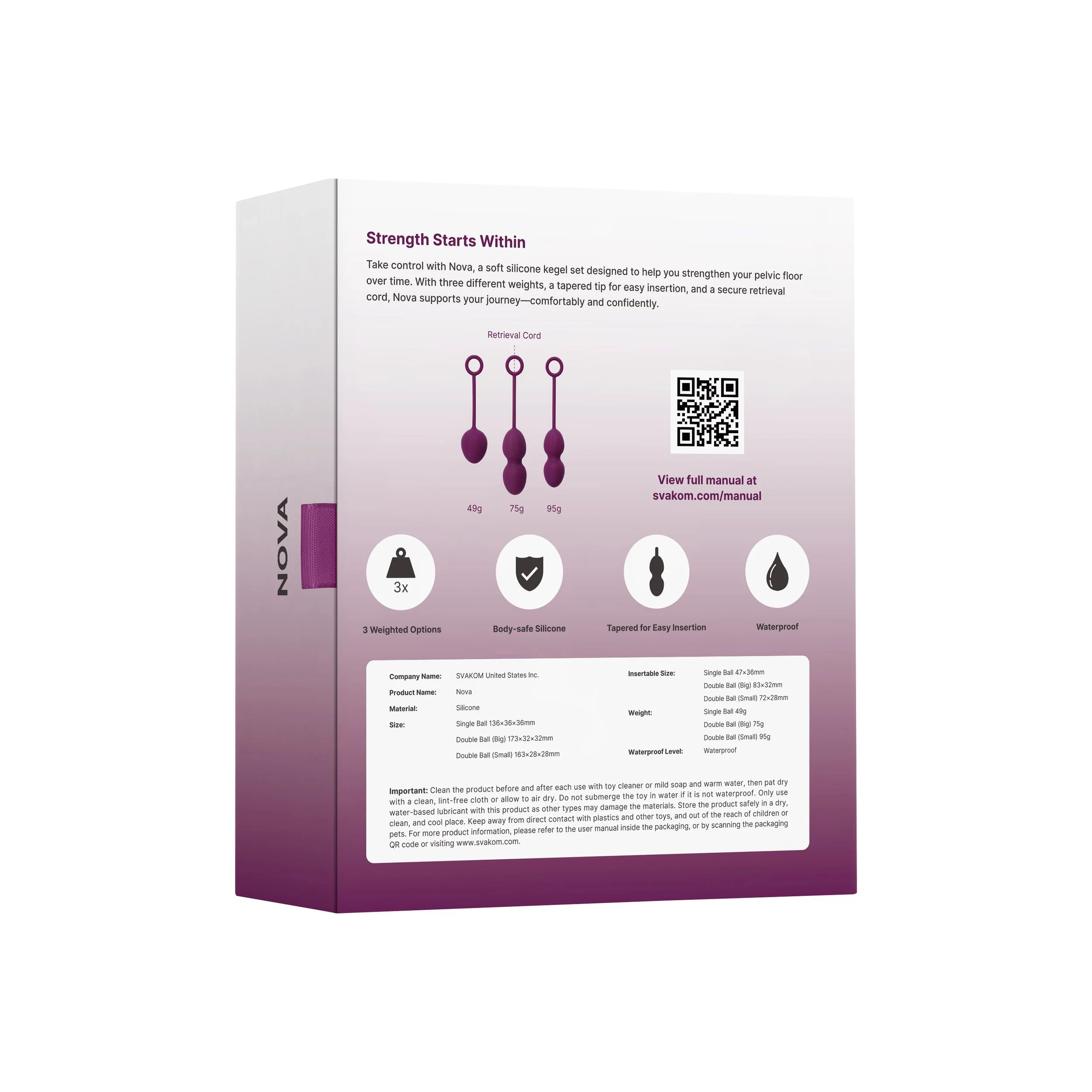 Svakom - Nova Kegel Training Set - Violet
