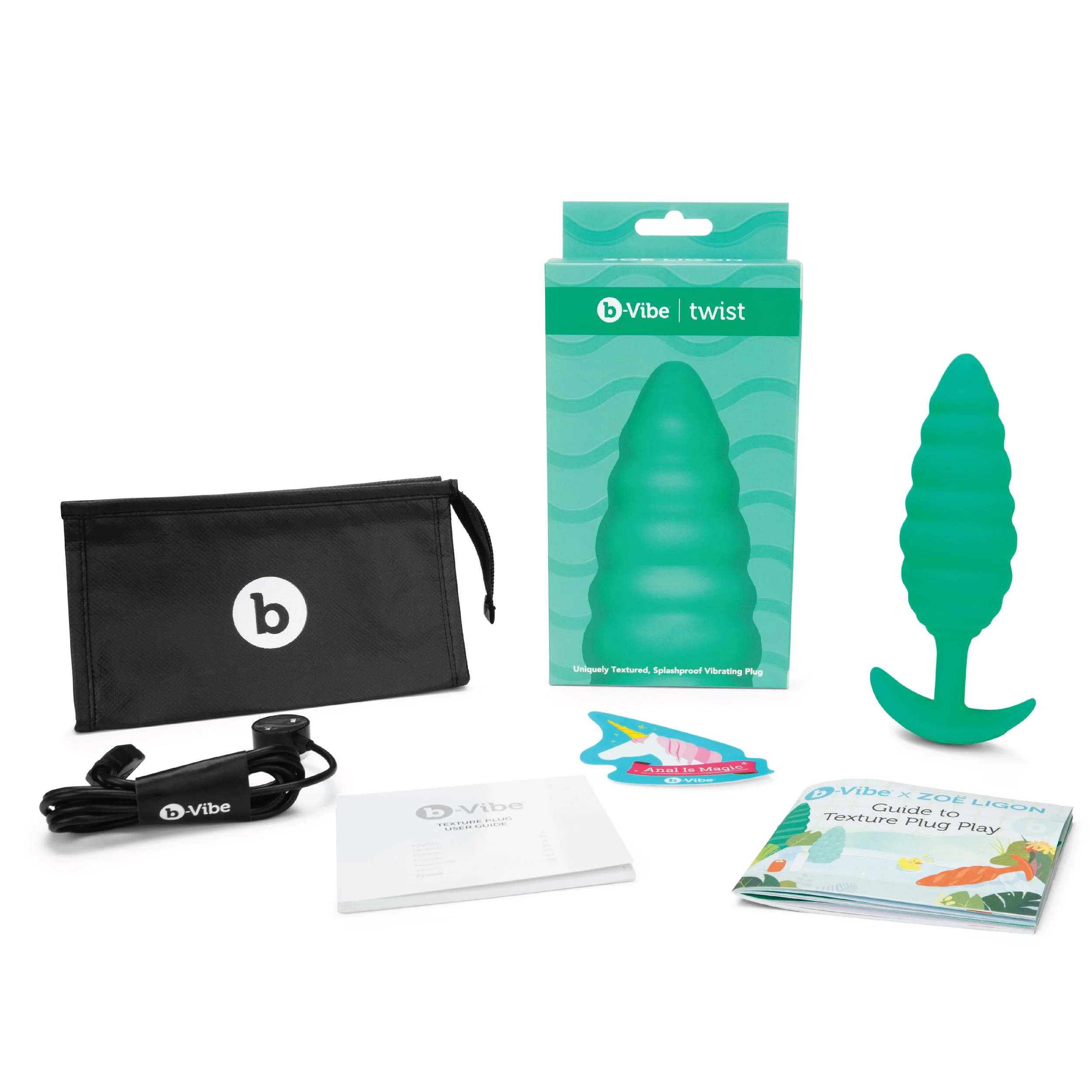 B-Vibe - Texture Plug Twist Groen