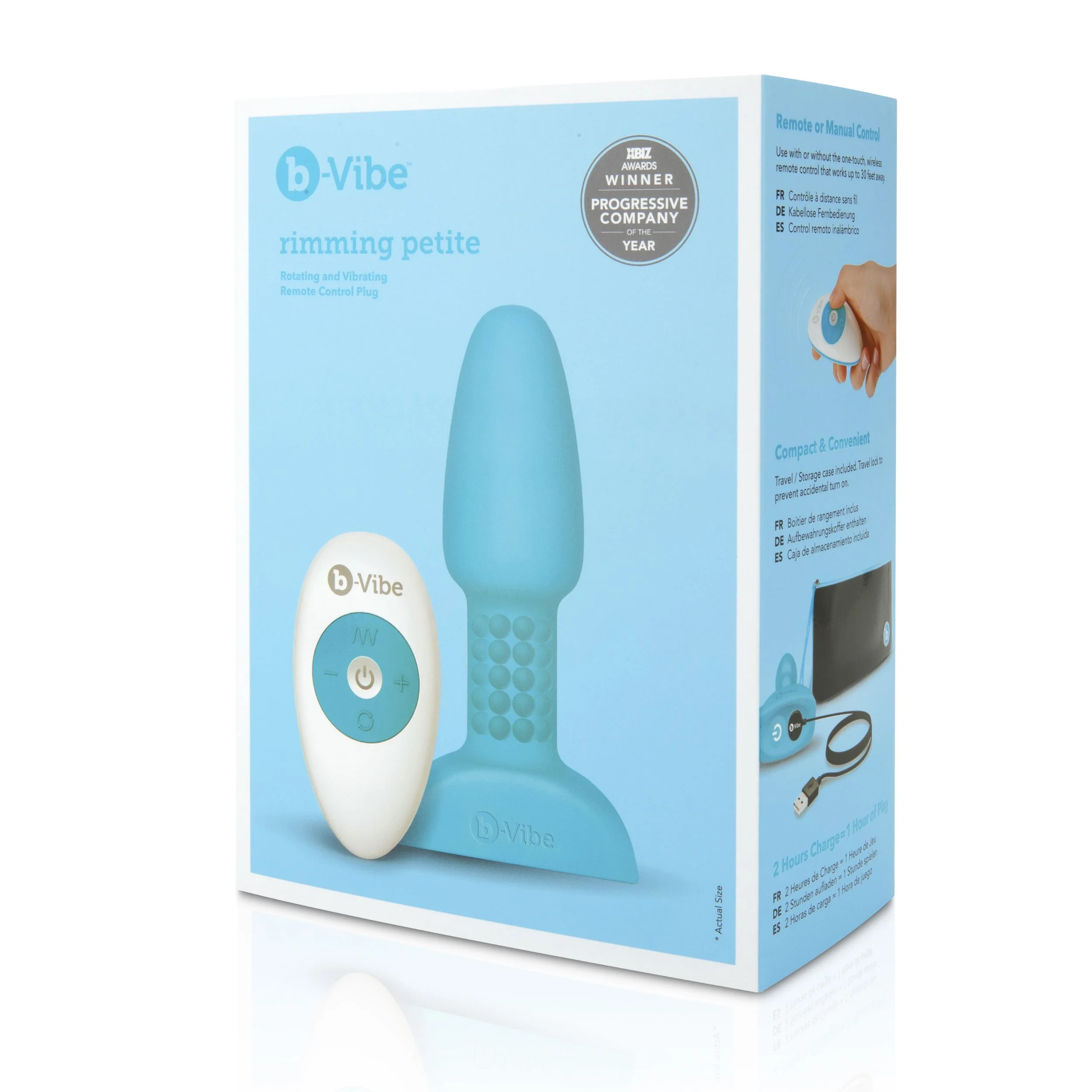 B-Vibe - Rimming Petite Remote Control Plug Blauw