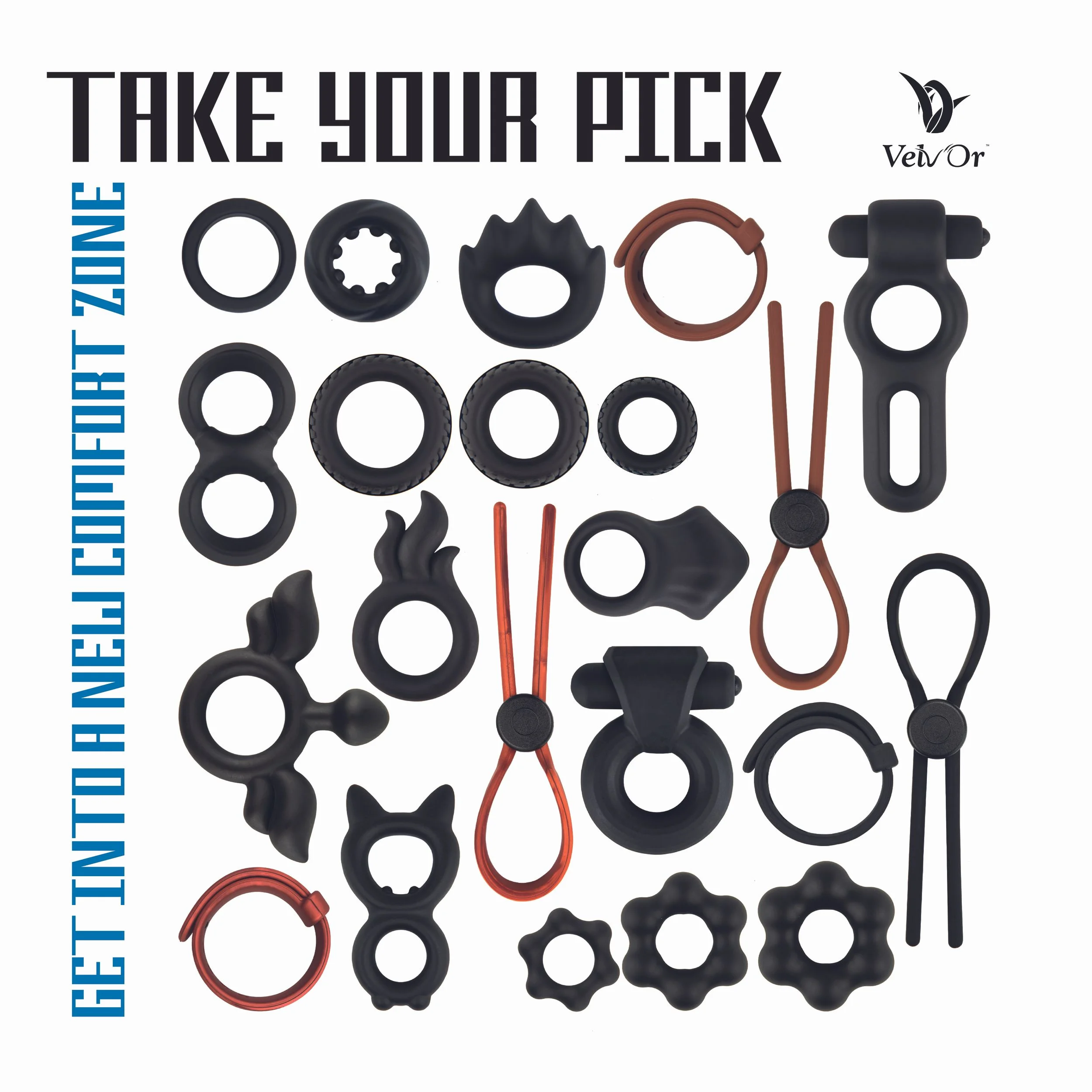 Velv'Or - Rooster Milo Pack Set of Robust Cock Rings