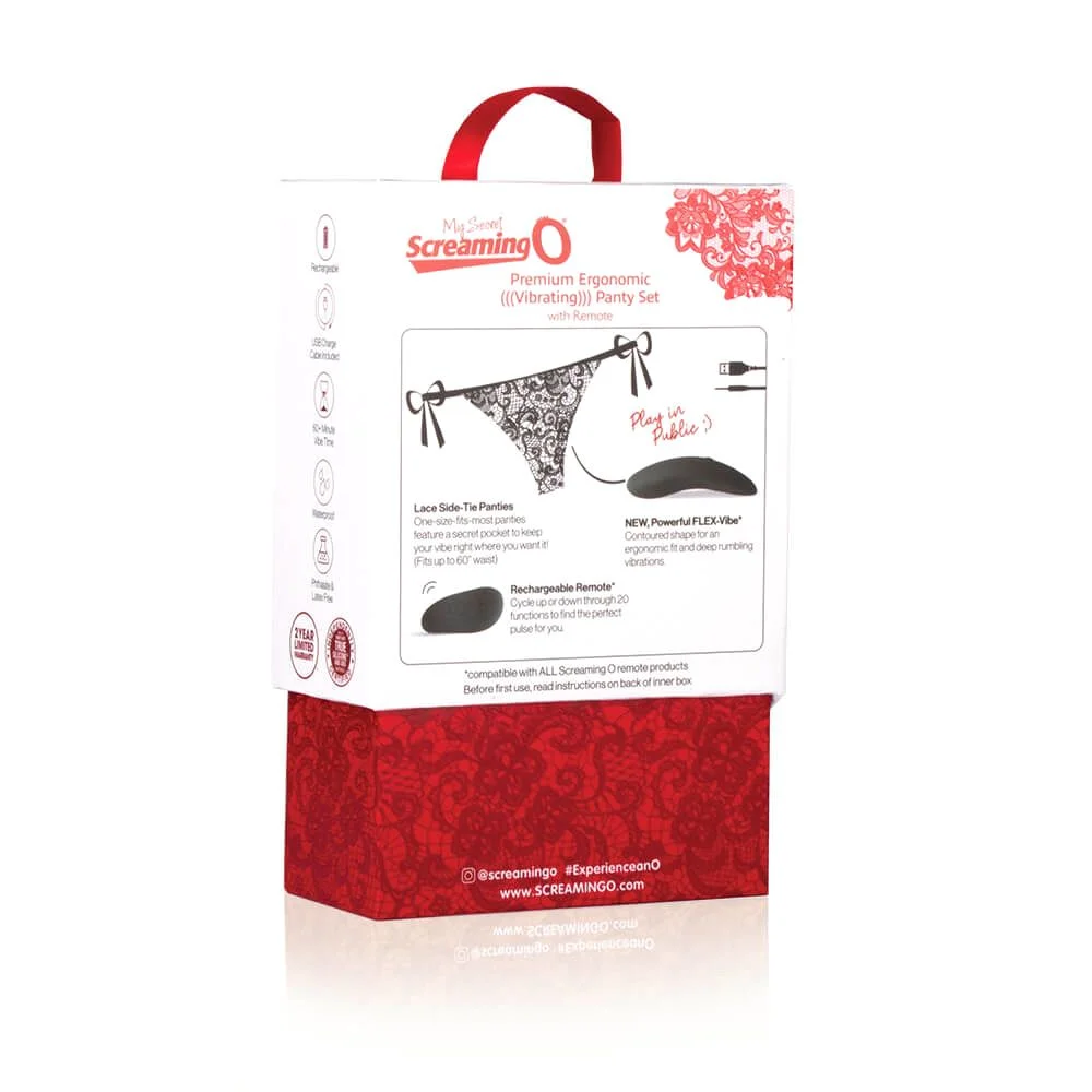 The Screaming O - Premium Ergonomic Remote Panty Set Zwart