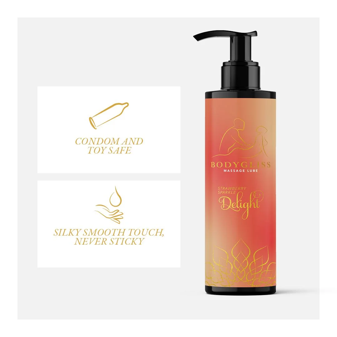 BodyGliss - Massage Olie En Glijmiddel in 1 Aardbei & Champagne - 150 ml