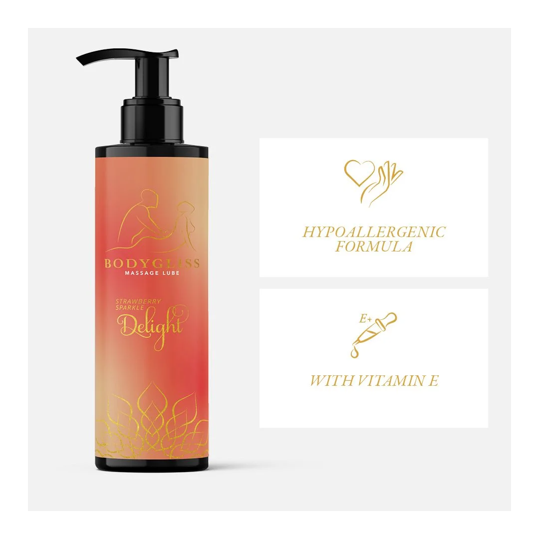 BodyGliss - Massage Olie En Glijmiddel in 1 Aardbei & Champagne - 150 ml