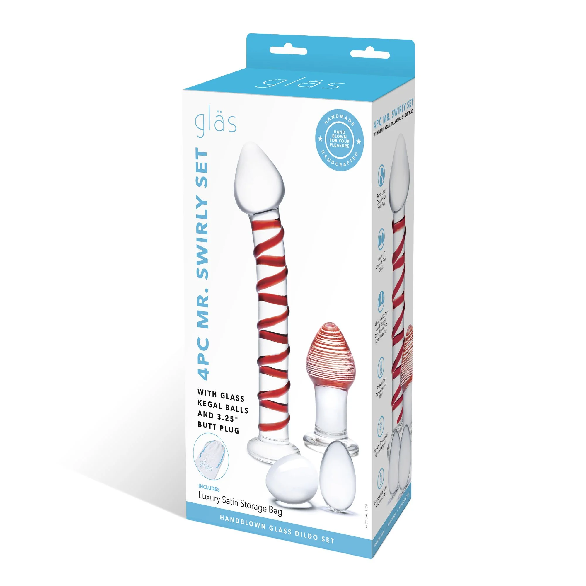 Glas - Mr. Swirly 4 pc Set with Glass Kegel Balls & Butt Plug