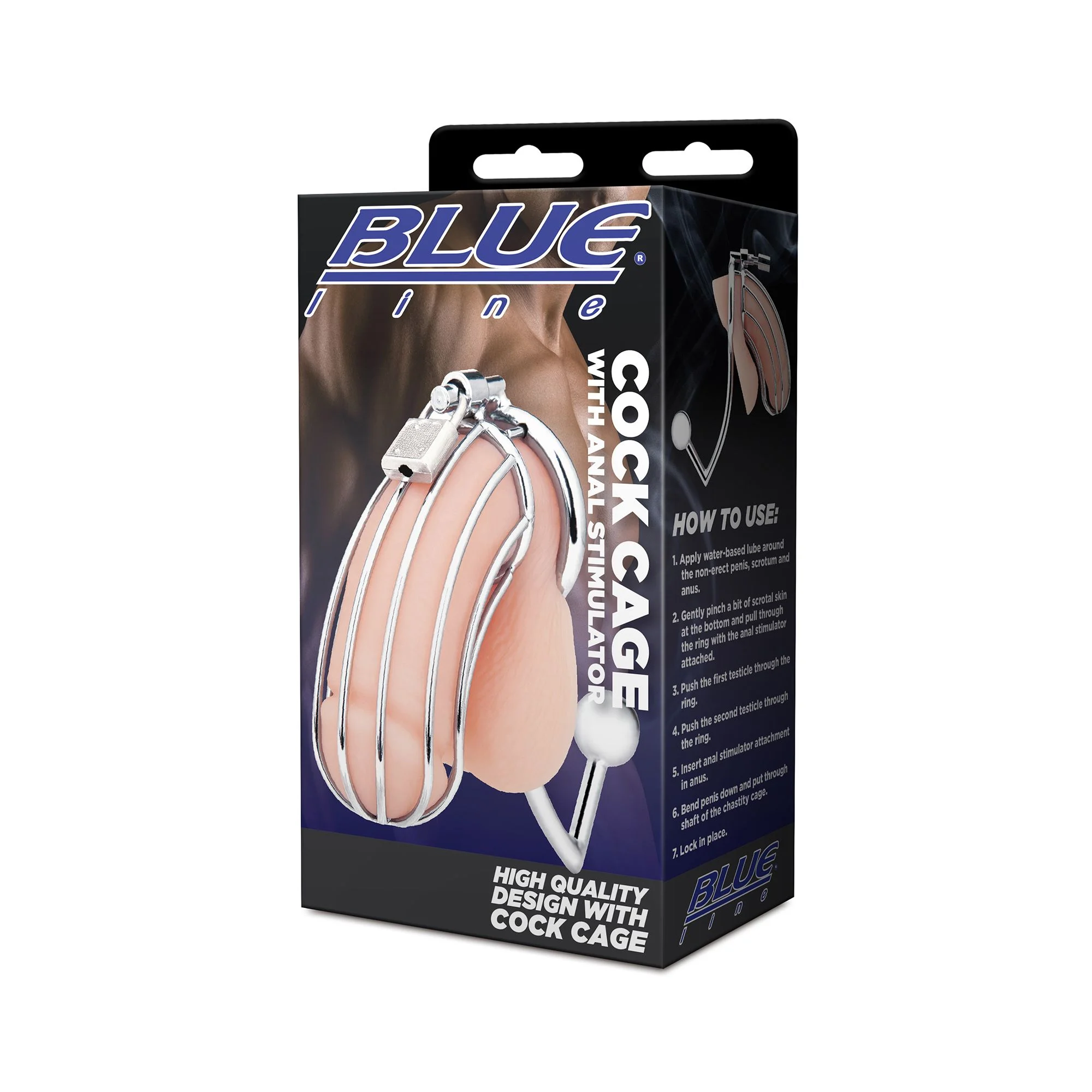 Blueline - Cock Cage With Anal Stimulator