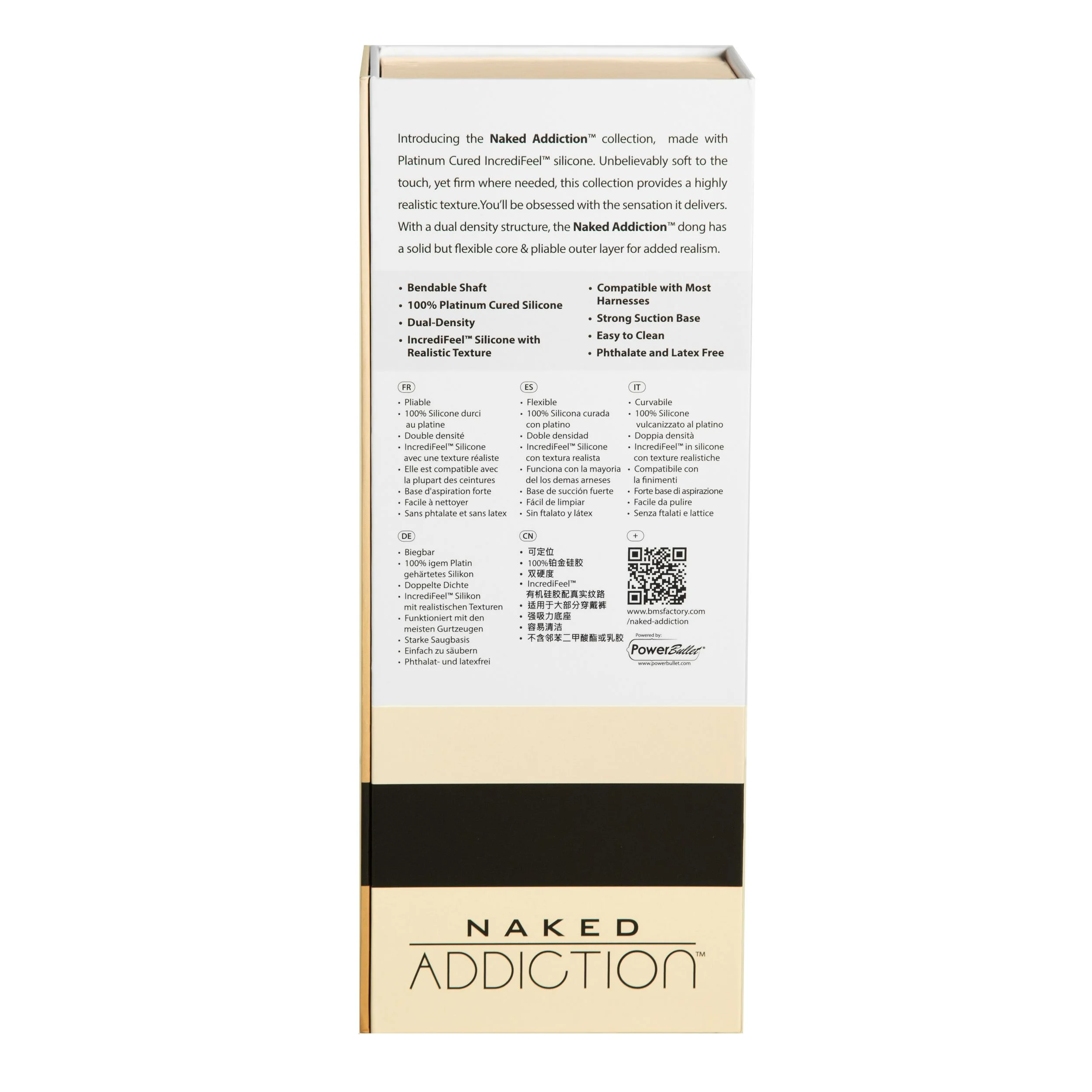 Naked Addiction - 22,8 cm Silicone Bendable Dual Density Dildo Vanilla