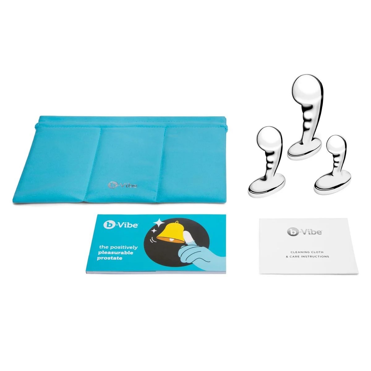 B-Vibe β Stainless Steel P-Spot Training Set β 3 Plugs