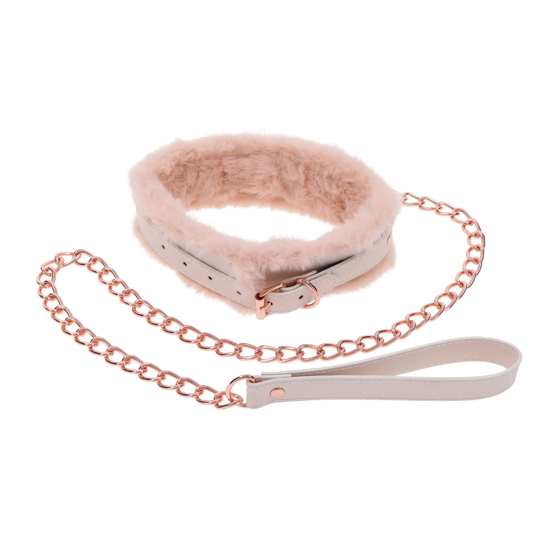 Sportsheets – S&M Peaches ‘n CreaMe Bont Halsband & Lijn – Crème