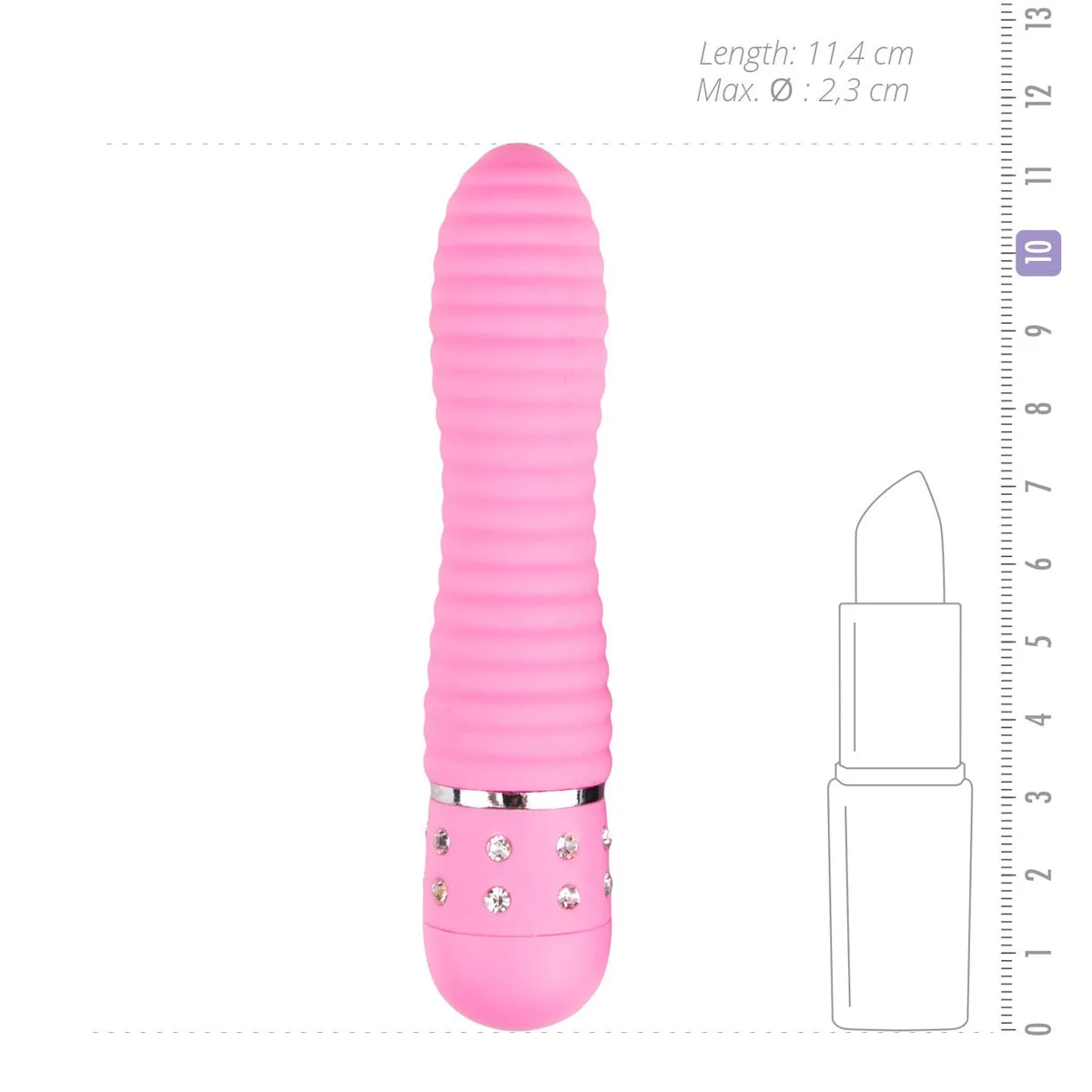 Mini Vibrator Geribbeld - Roze