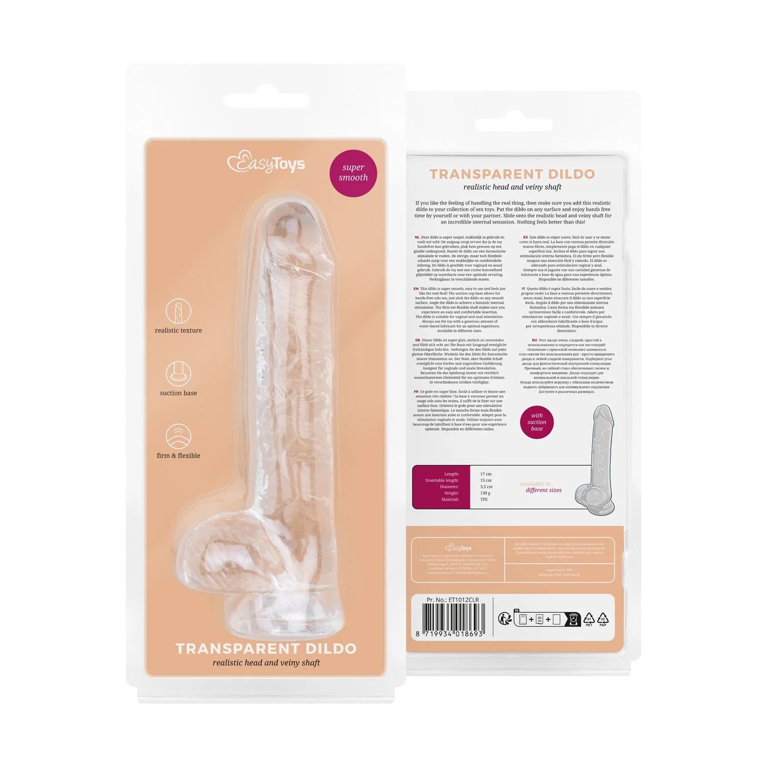 Jelly Dildo met Ballen - 15 cm