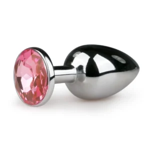 Metalen buttplug Zilver/Roze - S