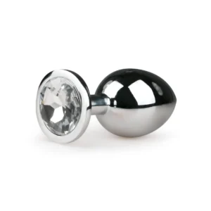 Metalen Buttplug met Zilveren Diamant - M