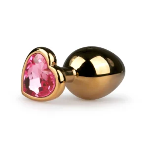 Metalen buttplug met hartje - goudkleurig