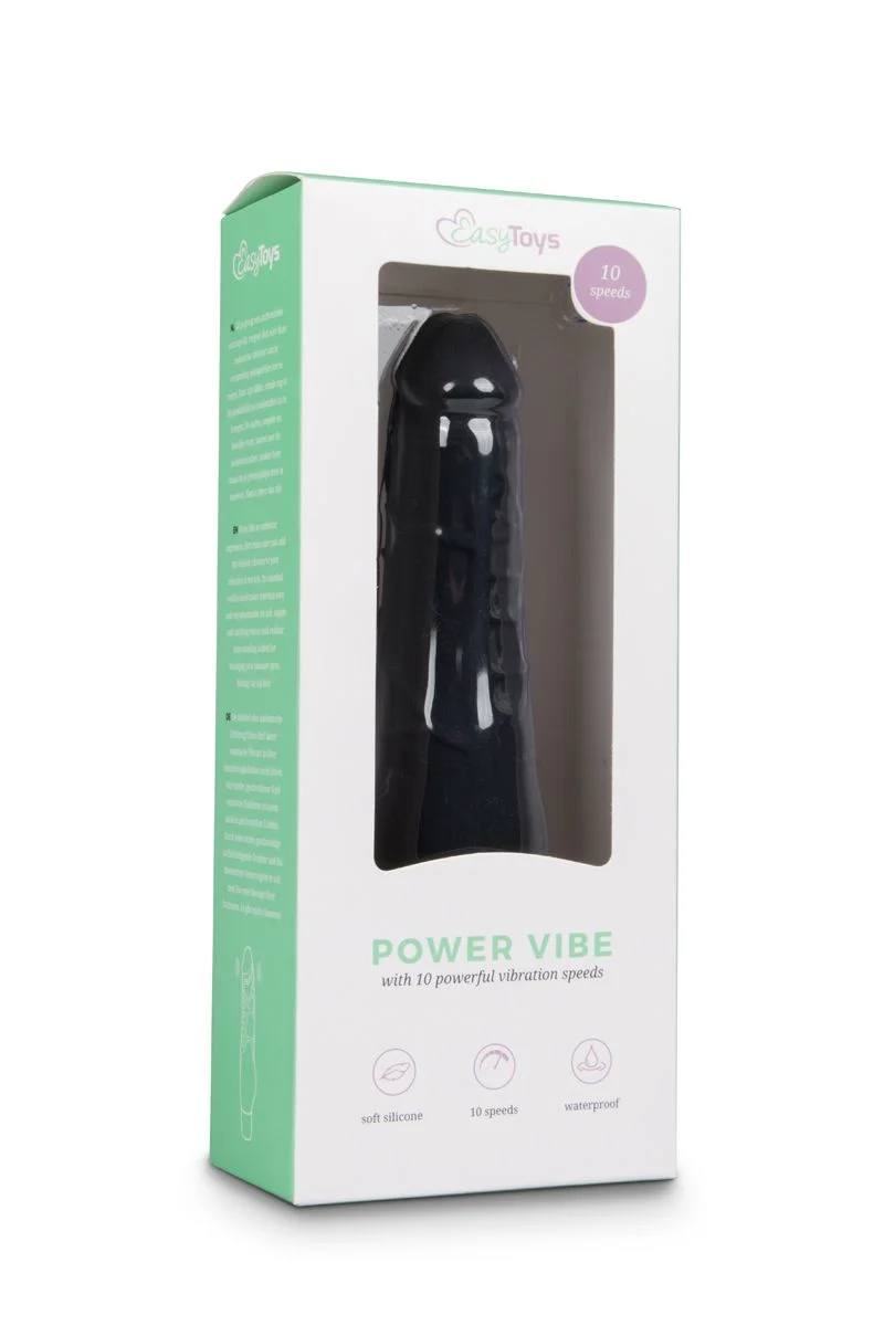 Realistische siliconen vibrator - zwart