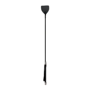 Fetish - Leren zweep met lange steel - Zwart