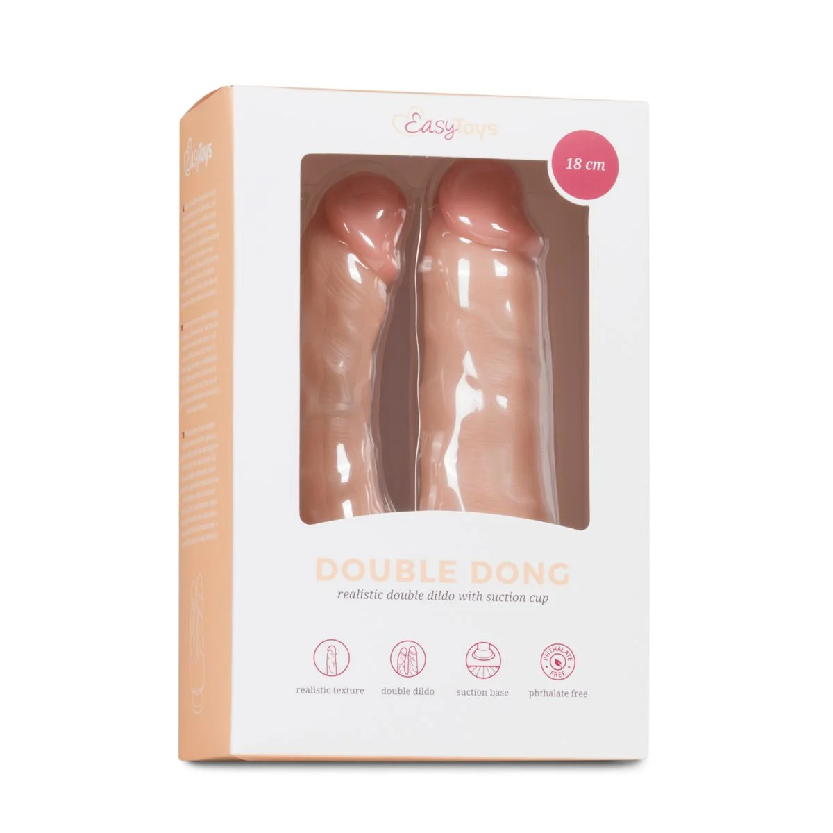 Realistische Dubbele Dildo Met Zuignap - 18 cm
