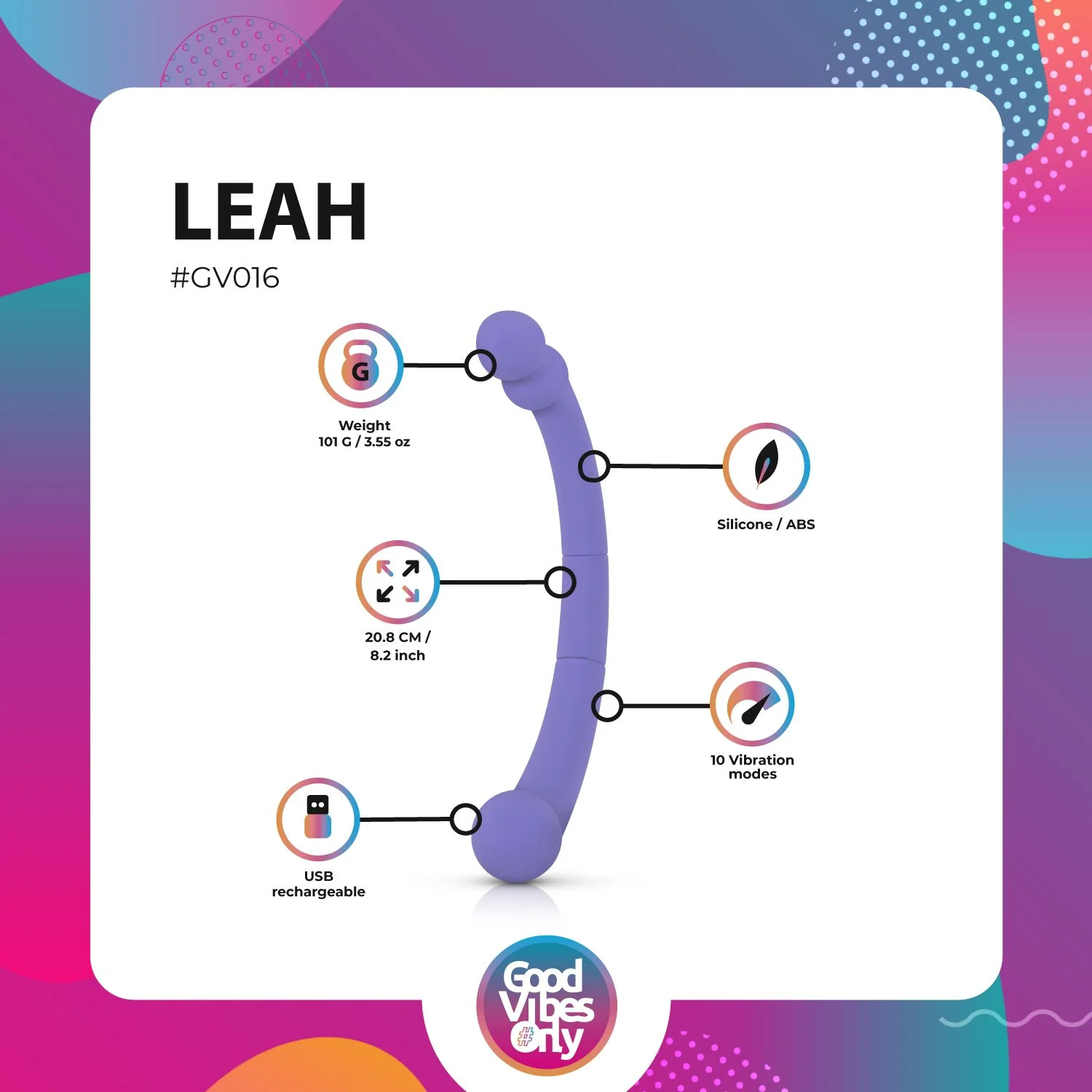 Good Vibes Only - Double End Vibrator Leah - Paars