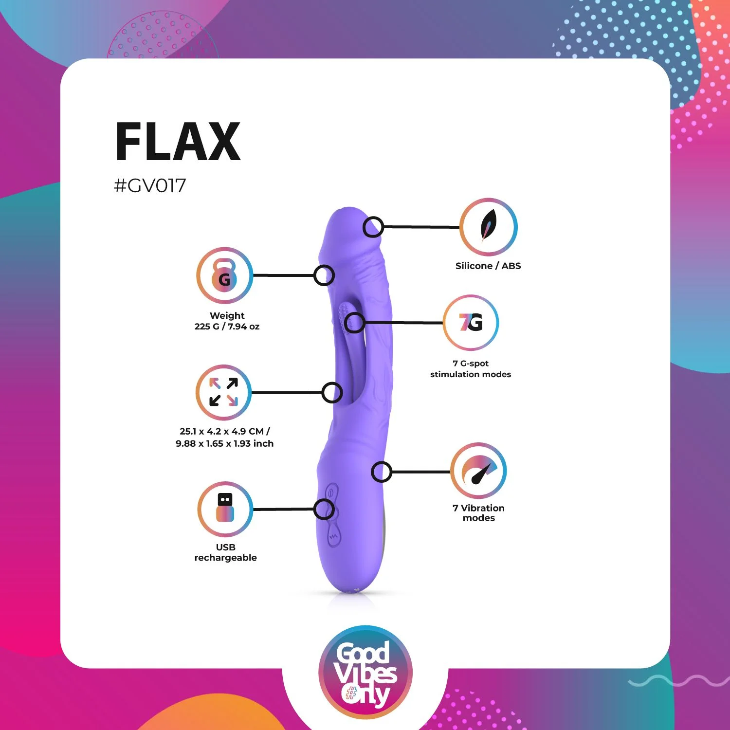Good Vibes Only - Flax Vibrerende Dildo met G-Spot Stimulator