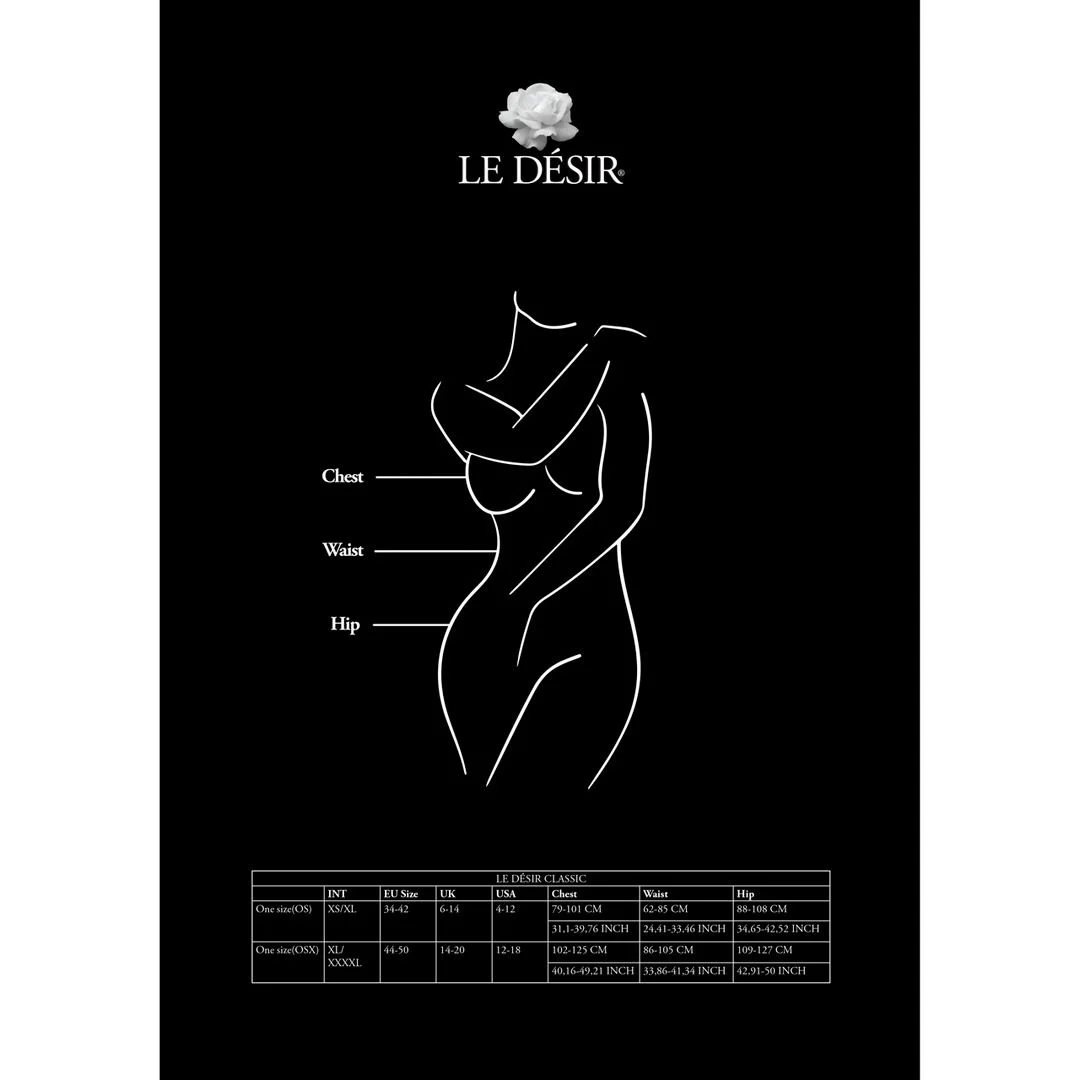 Le Désir - Bodystocking met Kruisbanden en Jarretels Queen Size - Zwart