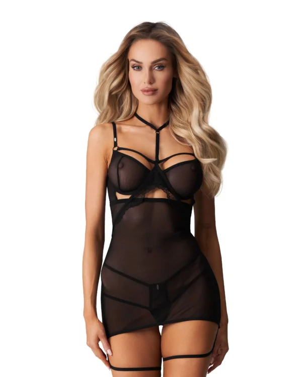 Obsessive - Arrowel Babydoll - Zwart