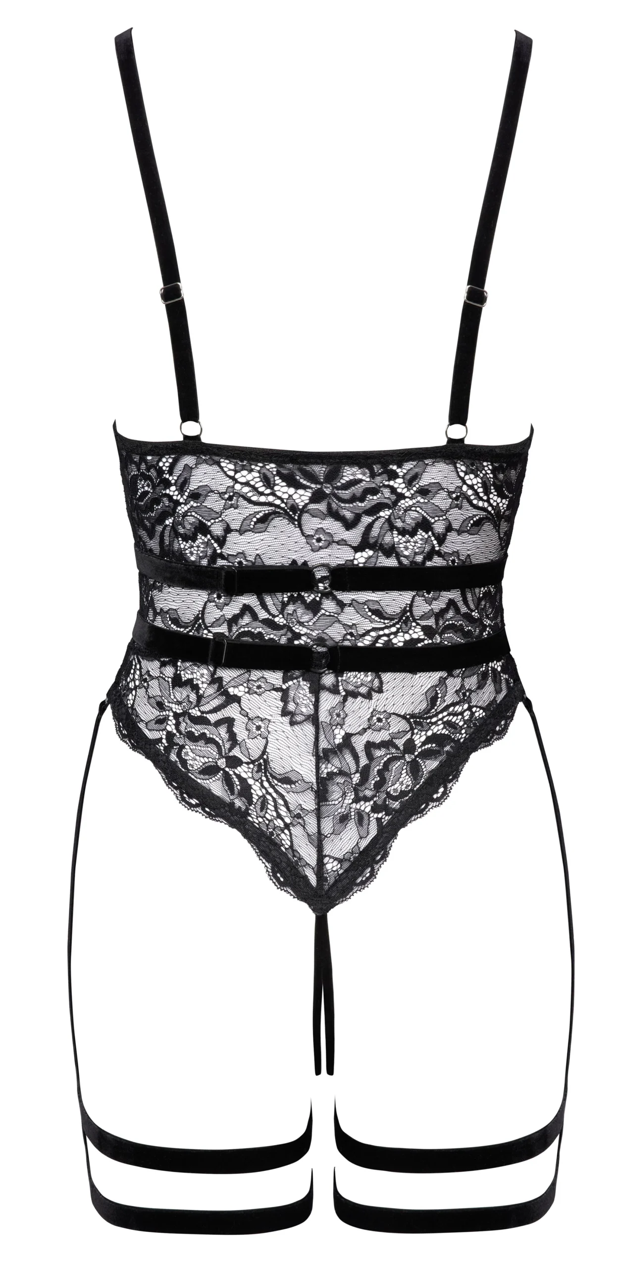 Cottelli LINGERIE – Crotchless String Body – Zwart