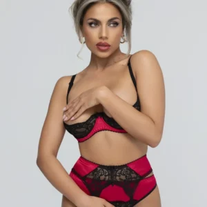 Christine - 3-delig Open BH Kanten Slip Set Gush