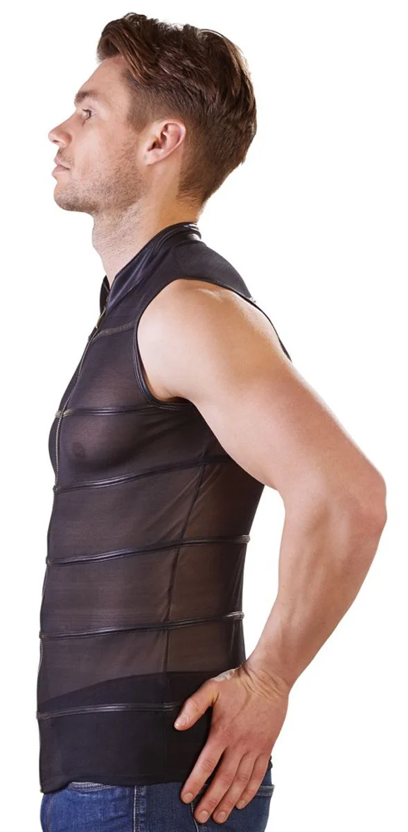 Doorschijnend Shirt Met Wetlook Strepen