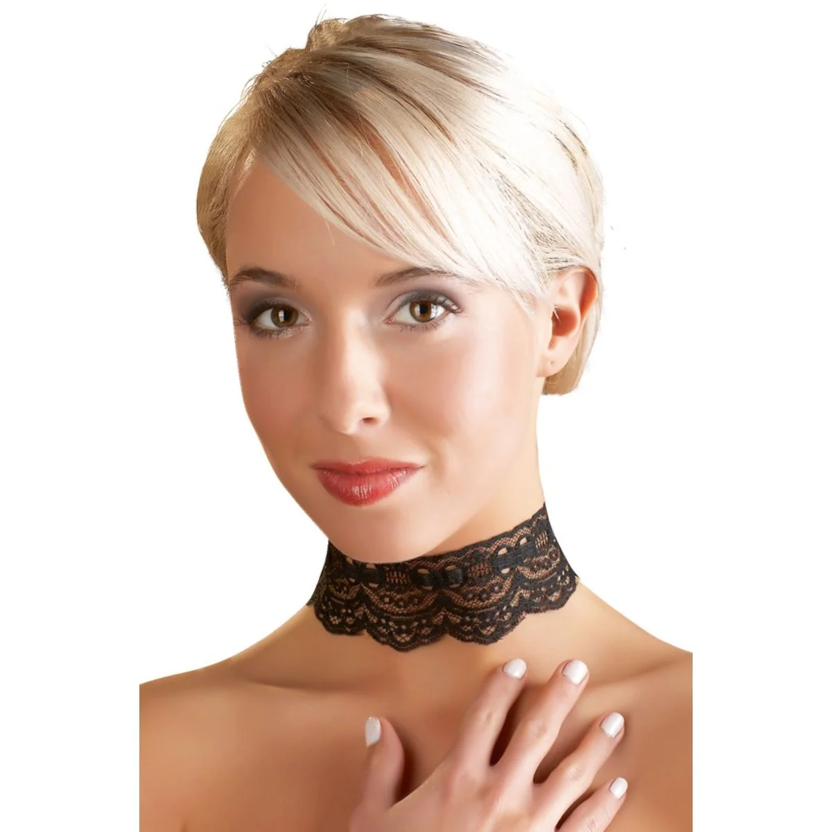 Cottelli Collection - Kanten halsband - Zwart