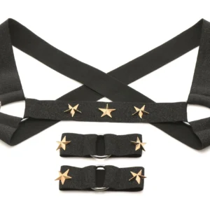 XR Brands - Borstharnas met Armbanden - Zwart