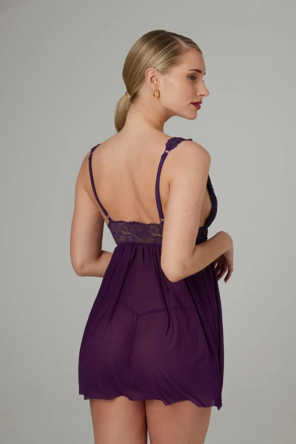 Christine - Babydoll & String Lieve - paars
