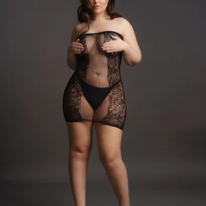 Strapless jurkje Curvy - zwart