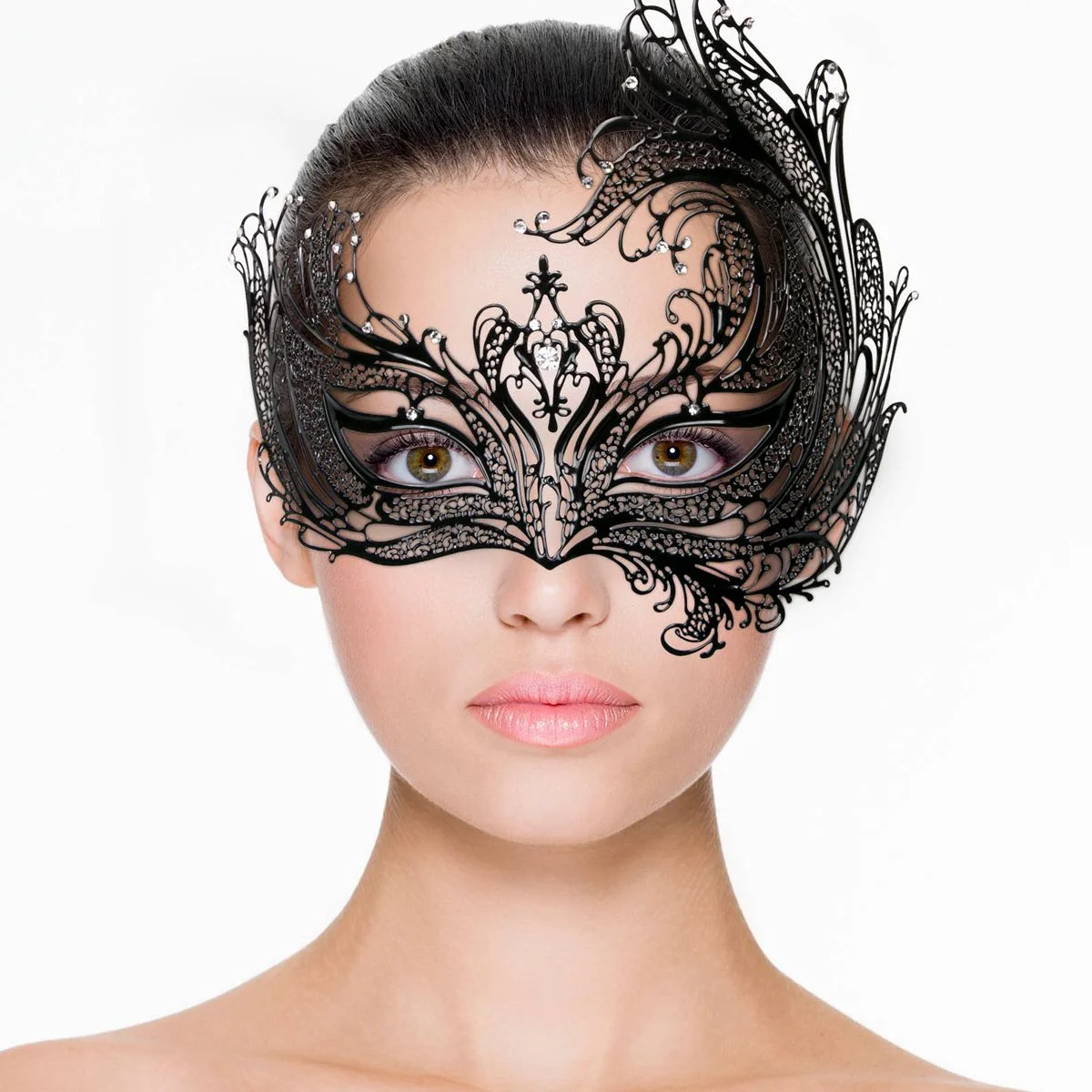 Fetish - Open Venetiaans Masker - Zwart