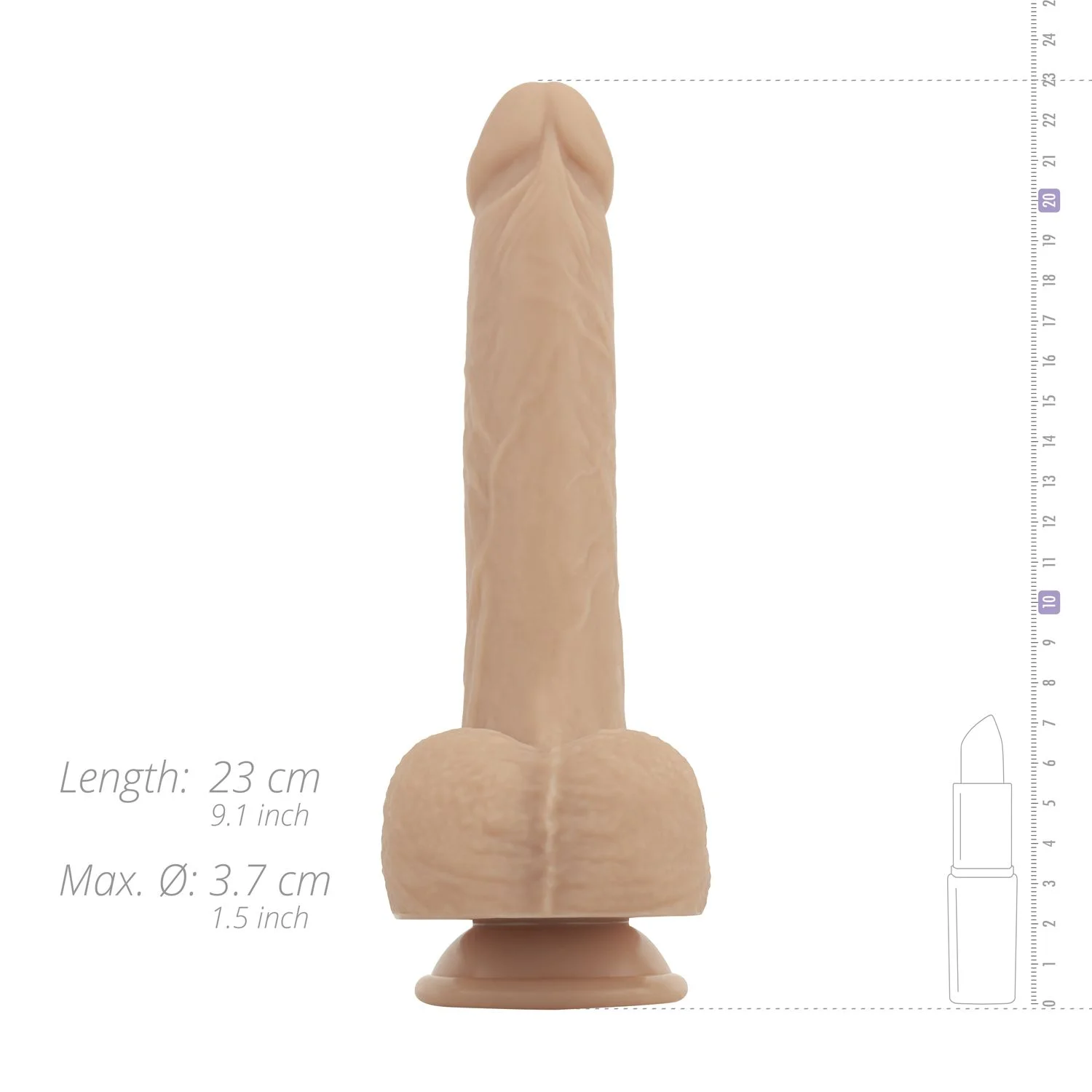 Real Fantasy - Bryce Stotende, Verwarmbare en Vibrerende Dildo