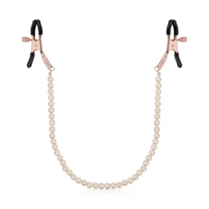Rosy Gold - Tepelklemmen met parelketting - Verstelbaar Design