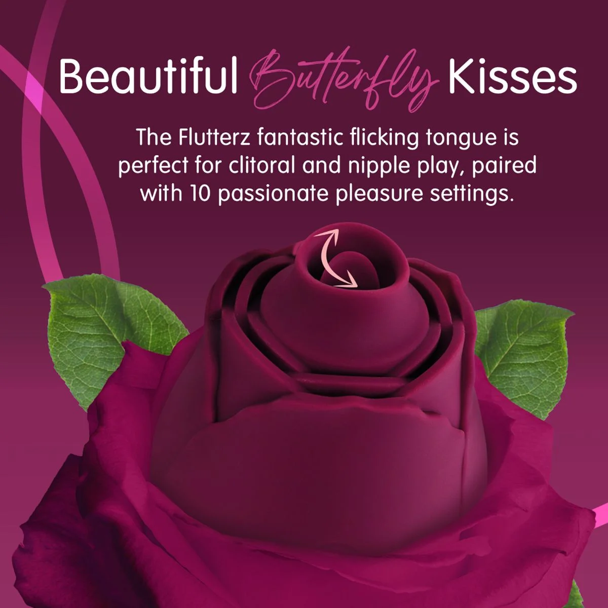 Skins Rose Buddies - The Rose Flutterz Vibrator - Wijnrood