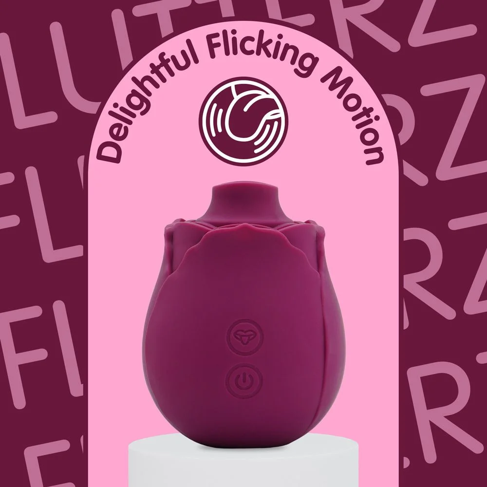 Skins Rose Buddies - The Rose Flutterz Vibrator - Wijnrood